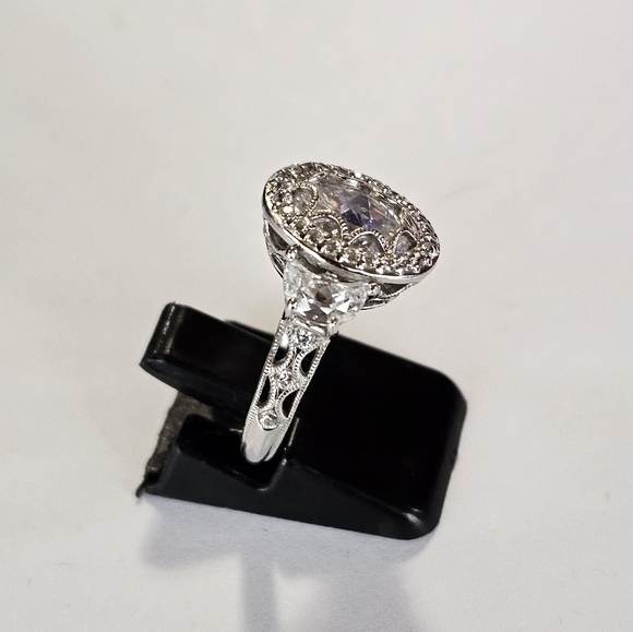 Antique Style Tacori IV Diamonique Epiphany Platinum Clad 925 Ring Size 5.5 - Picture 11 of 16